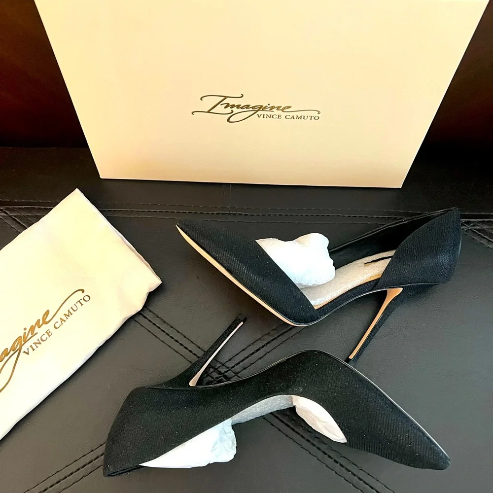 Imagine Vince Camuto Orre Black Metallic Shimmer Pump. Size 7.5. NWT
